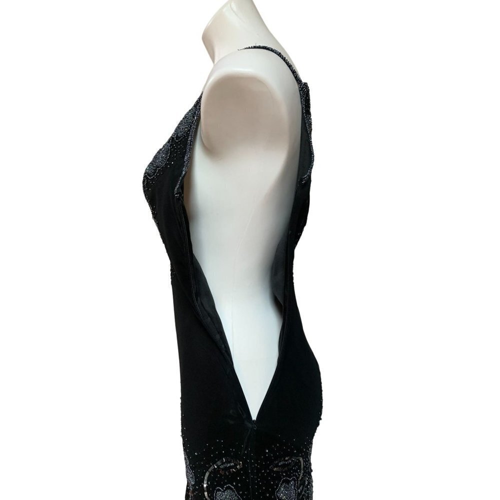 Vintage 90s/Y2K Fantasy Beaded Silk Slip Dress Evening Gown Size 6 SMALL - Picture 9 of 11